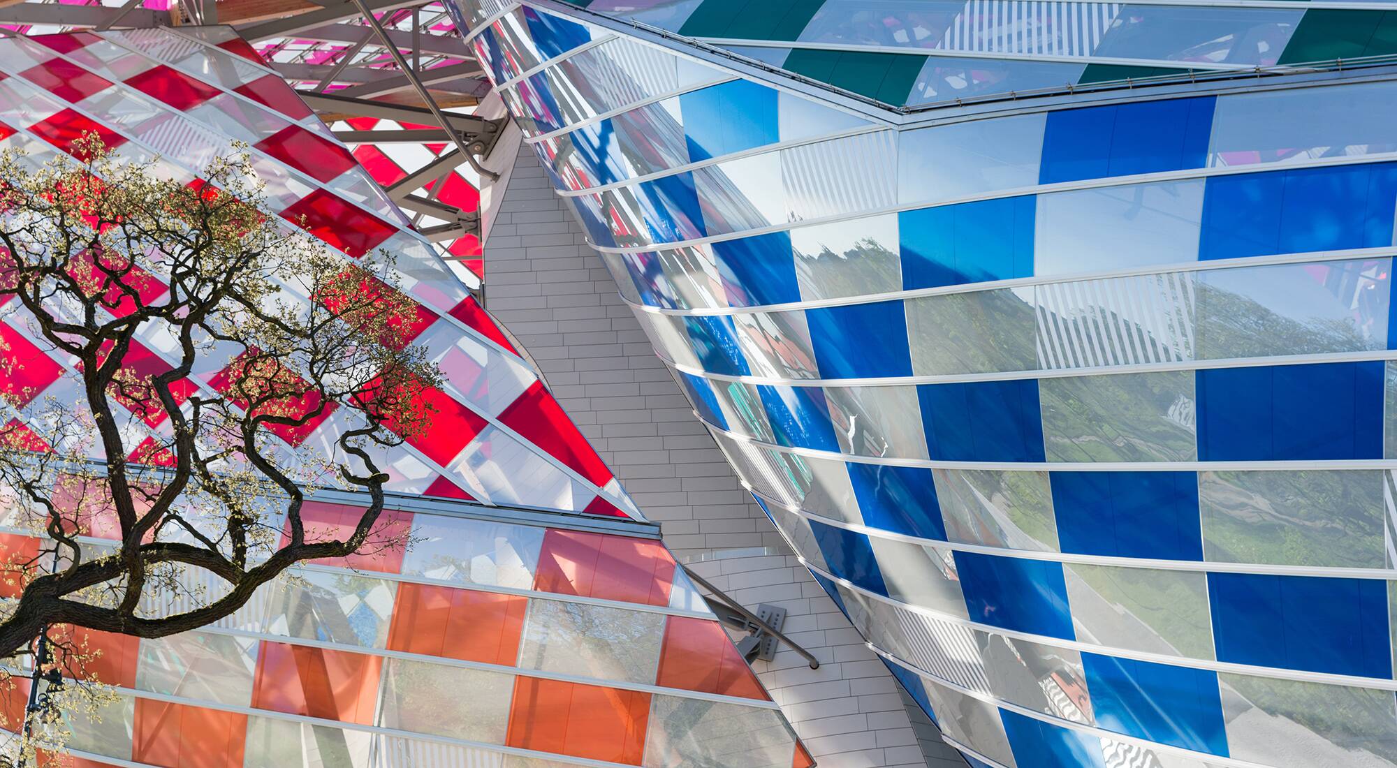 A closer look at Daniel Buren's colorful intervention at the Fondation Louis  Vuitton
